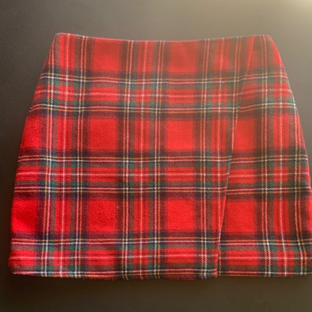 Hollister Red Plaid Mini Skirt